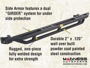 Jeep Wrangler JK SRC Side Armor by Smittybilt - Black Textured - 4 Door